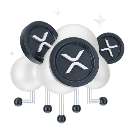 Rede de nuvem ondulada  3D Icon