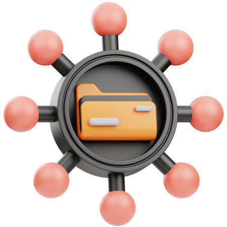Rede de pastas  3D Icon