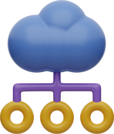 Rede em nuvem  3D Icon