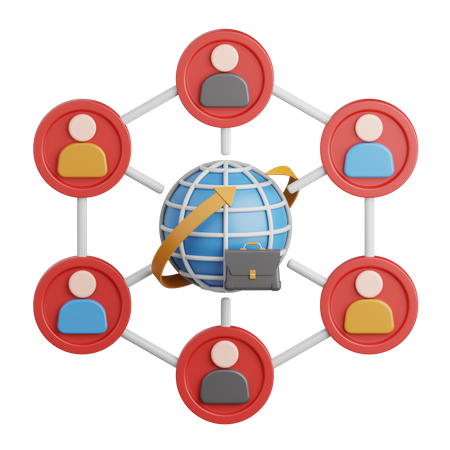 Rede de negócios  3D Icon
