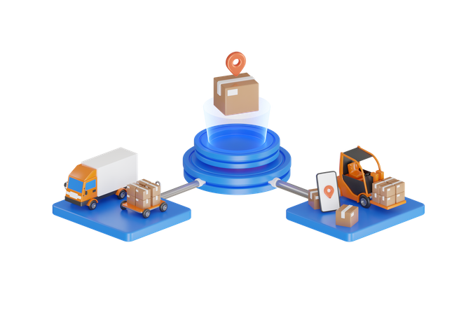 Rede logística global  3D Icon