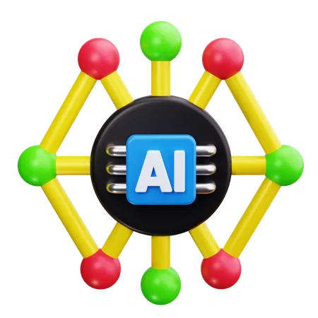 Rede neural  3D Icon