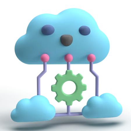 Rede em nuvem  3D Icon