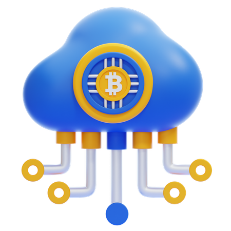 Rede de nuvem bitcoin  3D Icon