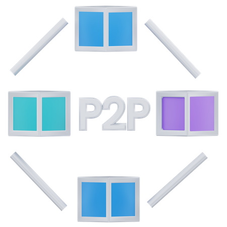 Rede p2p  3D Icon
