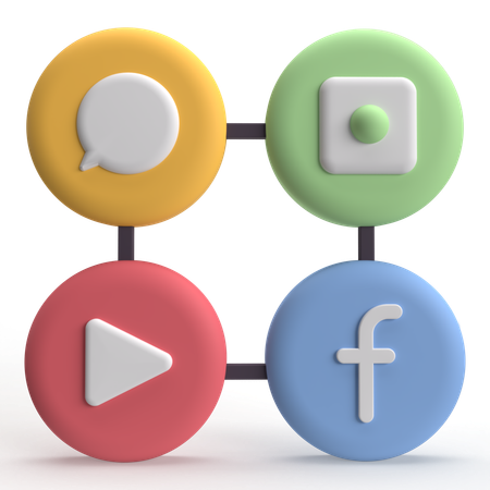 Rede social  3D Icon