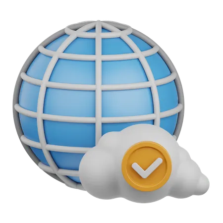 Rede verificada  3D Icon