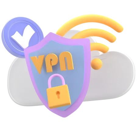 Rede VPN  3D Icon