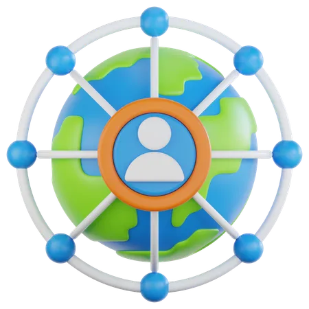 Redes de negocios globales  3D Icon