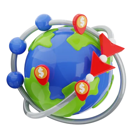 Redes globales  3D Icon