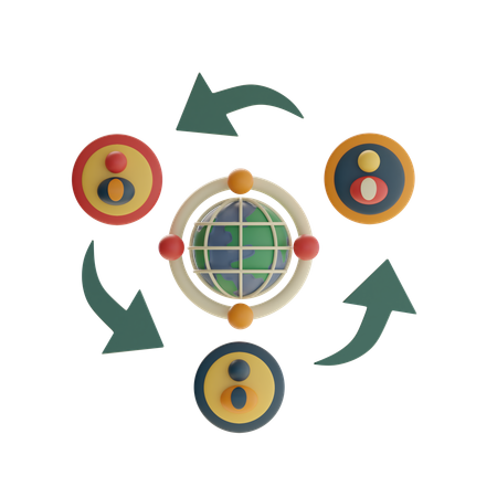Redes globales  3D Icon