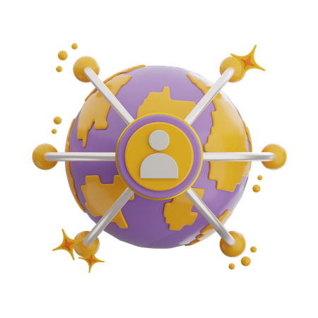 Redes globales  3D Icon