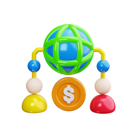 Redes globales  3D Icon