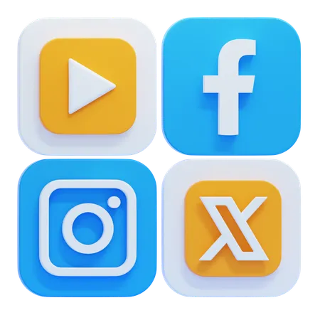 Medios de comunicación social  3D Icon