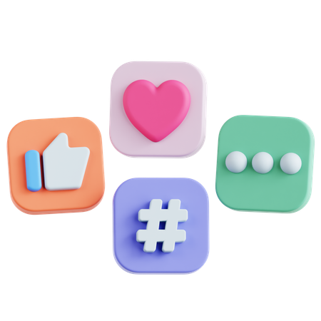 Me gusta en las redes sociales  3D Icon