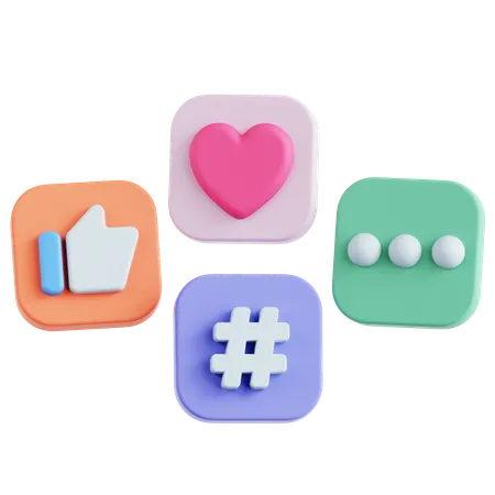 Me gusta en las redes sociales  3D Icon