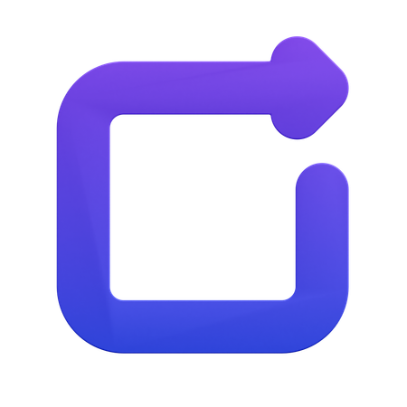 Redo Square Arrow  3D Icon