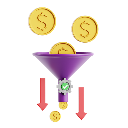 Redução de custos  3D Icon