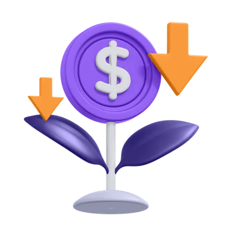 Redução de juros bancários  3D Icon