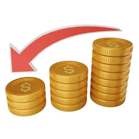 Reducción de dinero  3D Icon