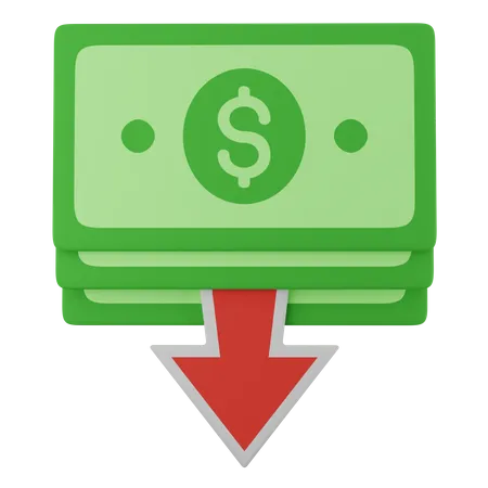 Reducción de dinero  3D Icon
