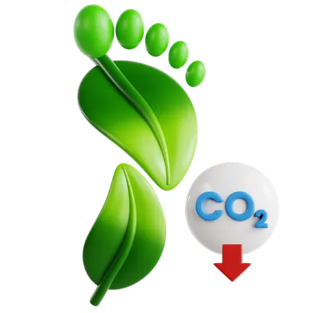 Reduce Carbon Footprint  3D Icon