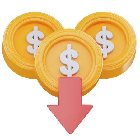 Réduction en dollars  3D Icon