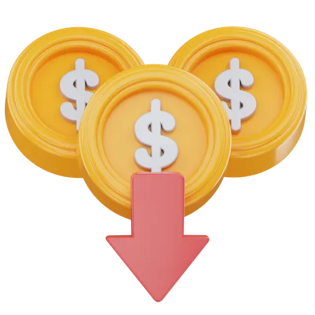Réduction en dollars  3D Icon