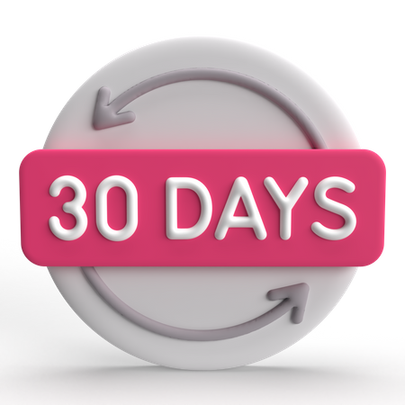 Reembolso de 30 días  3D Icon