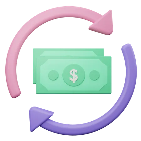 Devolución de dinero  3D Illustration