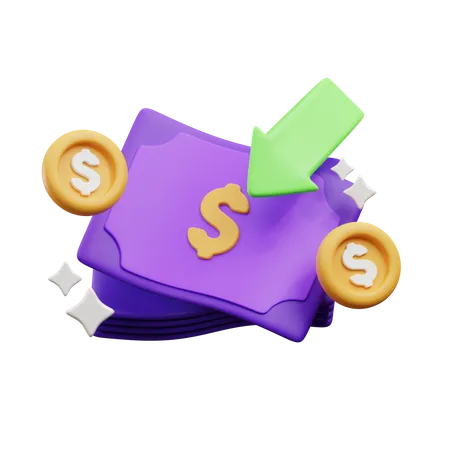 Ilustra O 3 D De Reembolso De Dinheiro 3D Icon