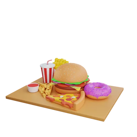 Ilustracao 3 D De Alimentos De Varios Paises 3D Icon