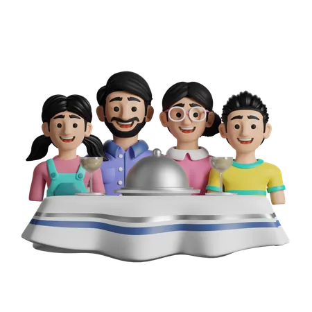 Refeições em família  3D Icon