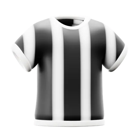 Stripe Black White Shirt Referee Uniform For Sport Match Competition 3 D Icon Illustration Render Design 3D Icon