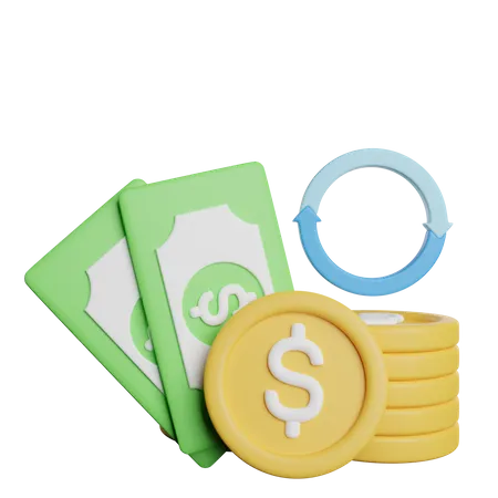 Finanzielle Mittel Refinanzieren 3D Icon