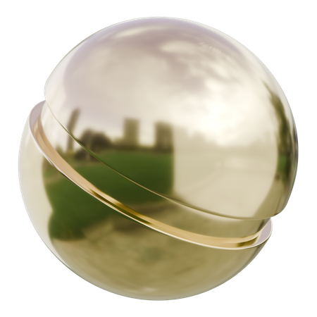 反射する金属球の抽象的な形状  3D Icon