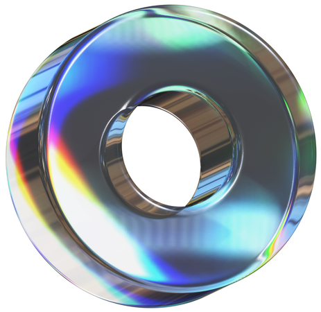 Reflective Ring Circle Shapes  3D Icon