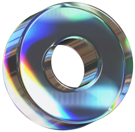 Reflective Ring Circle Shapes  3D Icon