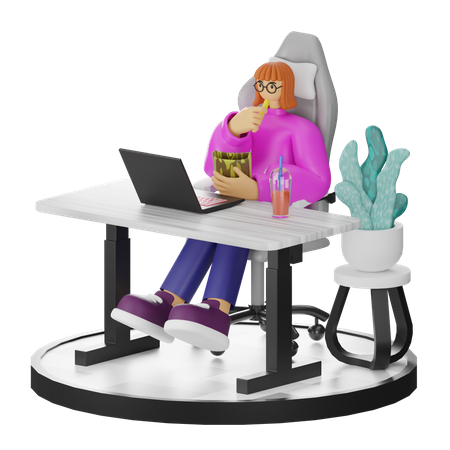 Les femmes réfléchissent aux idées au travail  3D Illustration