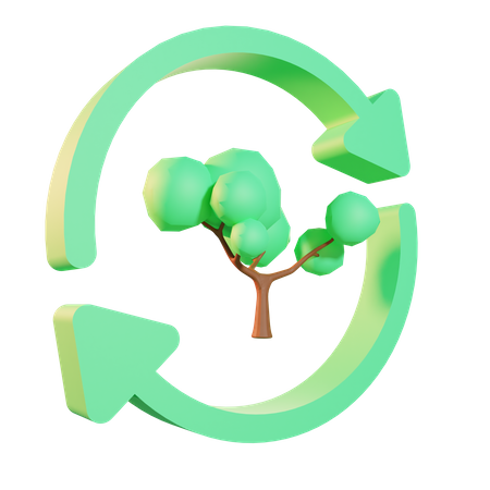 Repoblación forestal  3D Icon