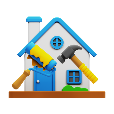Renovação de Casa  3D Icon