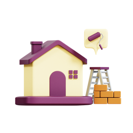 Renovação de Casa  3D Icon