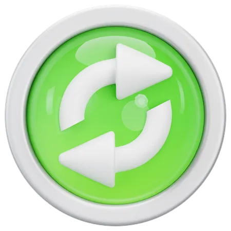 3 D Realistic Refresh Or Reload Symbol Two Arrows Icon Dynamic Symbol Of Connection Downloading Refresh Recycle Navigation Process 3 D Illustration 3 D Render 3D Icon