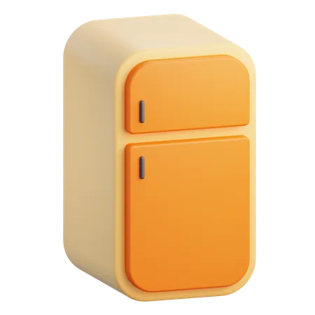 3 D Refrigerator With Isolated Background 3D Icon