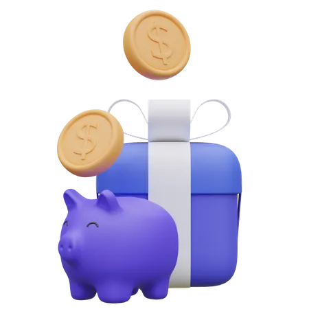 Ahorros de regalo  3D Icon