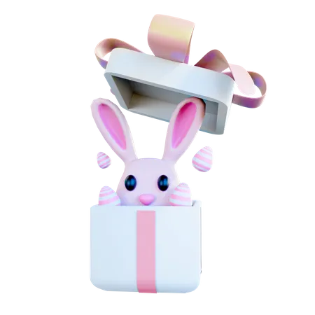 Regalo de conejito de pascua  3D Icon