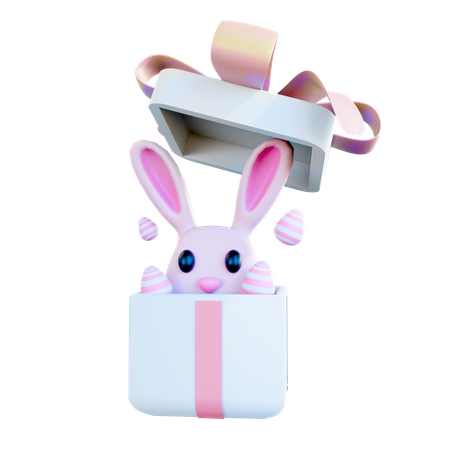 Regalo de conejito de pascua  3D Icon