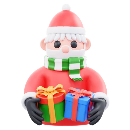 Santa claus gift  3D Icon