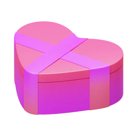 Regalo en forma de corazon  3D Icon