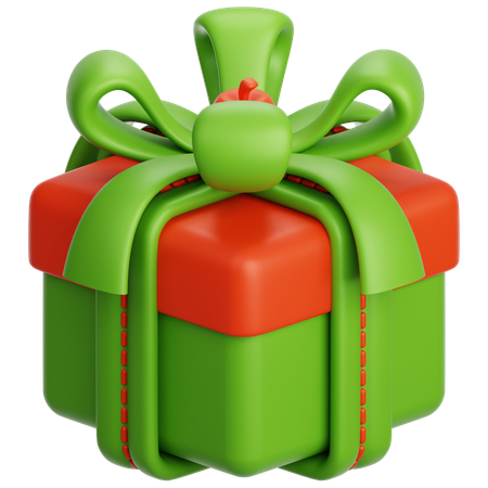 Regalo de navidad verde  3D Icon